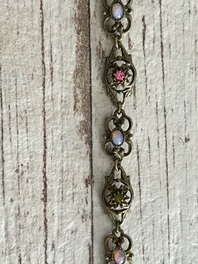 SARAH COVENTRY Vintage-Inspired Pink & Opal Glass Link Bracelet